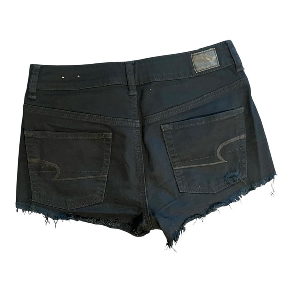 🟣American Eagle Outfitters Black Distressed Jean Shorts Size 4 - Picture 2 of 4